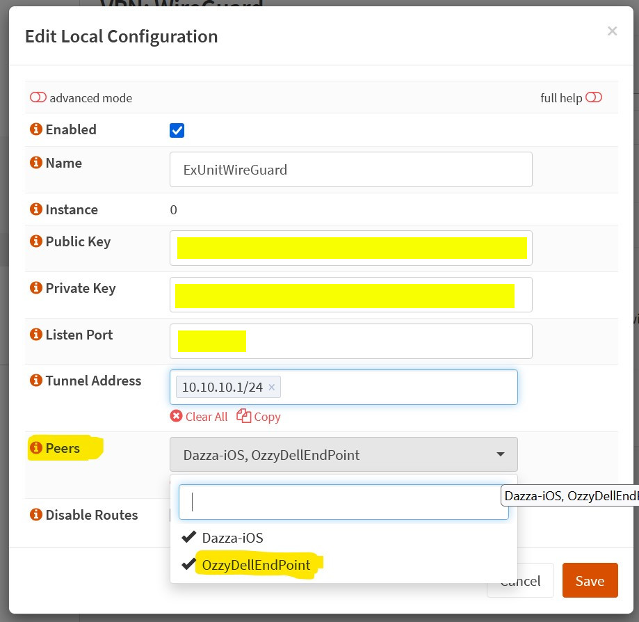 Peers Configuration